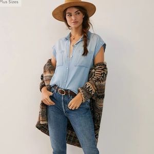 NWT- Anthropologie cloth & stone Tasha button down
